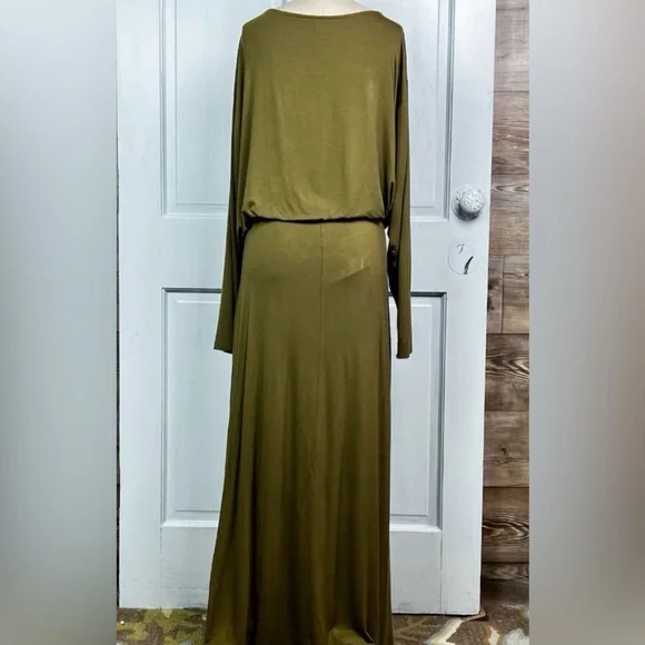 Free People Alyssa Long Sleeve Wrap Dress in Olive size XL - Picture 6 of 13